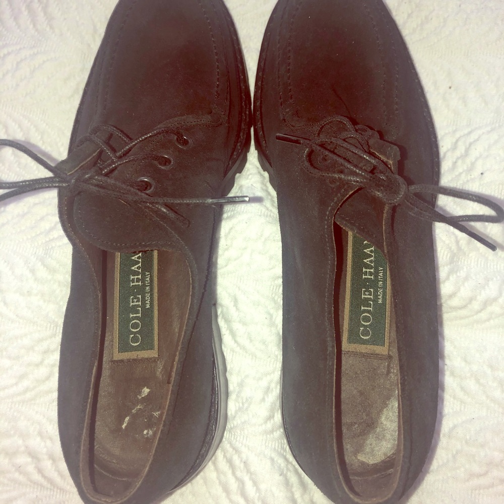 Cole Haan black suede lace up shoes